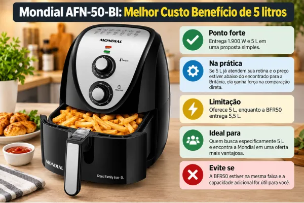 melhor-air-fryer-custo-beneficio-mondial-afn-50-bi Melhor air fryer custo benefício Mondial AFN-50-BI de 5 litros e 1.900 W