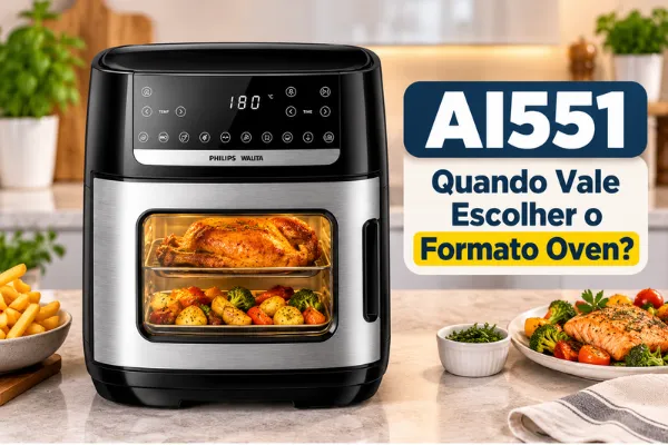 comprar-air-fryer-philips-walita-ai551-oven Comprar Air Fryer Philips Walita AI551 no formato Oven para preparar diferentes alimentos.
