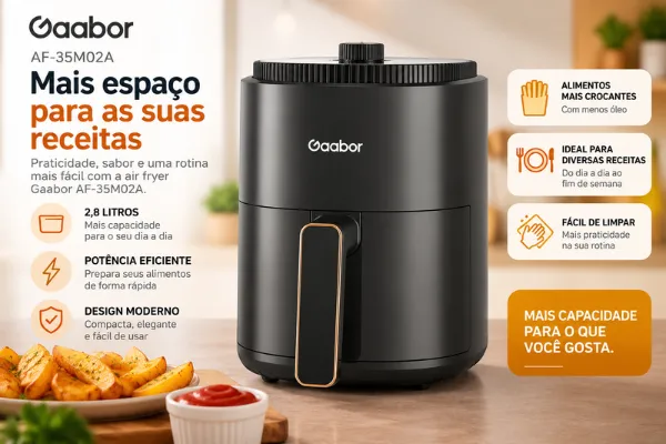 Air Fryer Gaabor AF-35M02A 2,8 litros preta