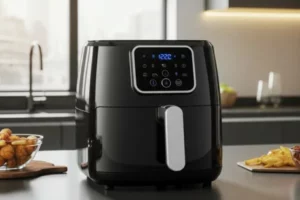 air fryer em cima de uma mesa na cozinha