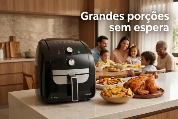 Air Fryer Itatiaia 8 litros com refeição para toda a família