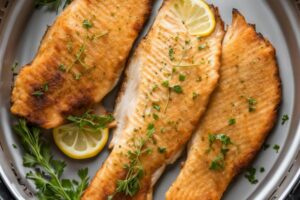 filé de peixe no prato