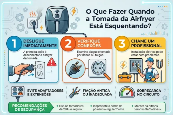 o que fazer quando a tomada da air fryer estiver esquentando