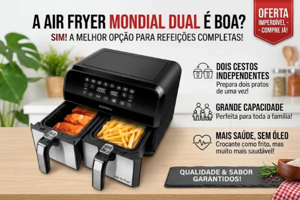 air fryer mondial Afd 01 bi é boa Air Fryer mondial é boa? Modelo AFD-01-BI dual